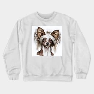 Chinese Crested Dog Portrait Watercolor Crewneck Sweatshirt